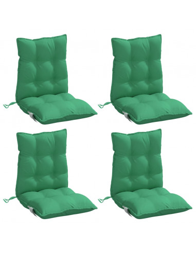 Cuscini per Sedia Schienale Basso 4 pz Verdi in Tessuto Oxford