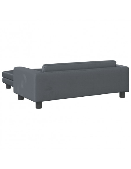 Divano Bambini Poggiapiedi Grigio Scuro 100x50x30 cm Velluto