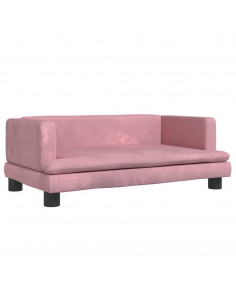 Divano per Bambini Rosa 80x45x30 cm in Velluto 2