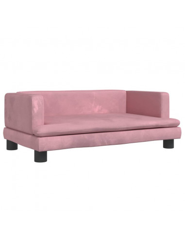 Divano per Bambini Rosa 80x45x30 cm in Velluto