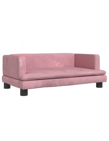 Divano per Bambini Rosa 80x45x30 cm in Velluto
