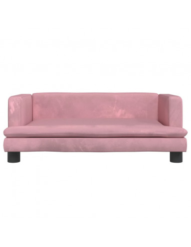 Divano per Bambini Rosa 80x45x30 cm in Velluto
