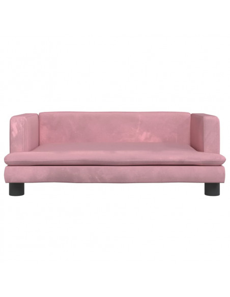 Divano per Bambini Rosa 80x45x30 cm in Velluto