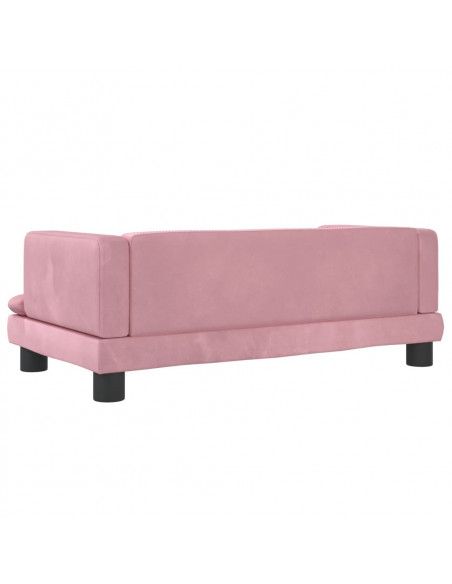 Divano per Bambini Rosa 80x45x30 cm in Velluto