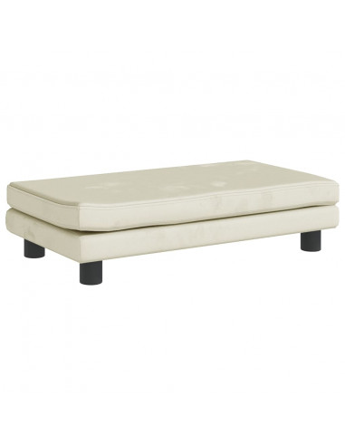 Divano Bambini con Poggiapiedi Crema 100x50x30 cm in Velluto