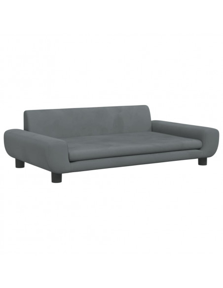Divano per Bambini Grigio Scuro 100x54x33 cm in Velluto