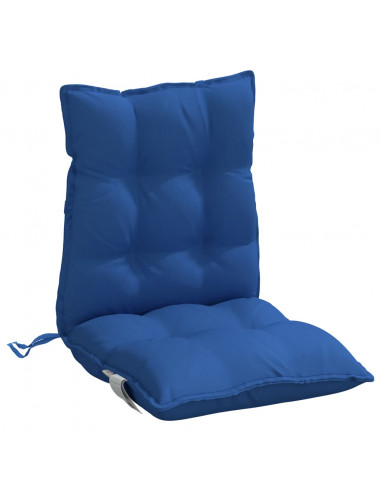 Cuscini Sedia con Schienale Basso 4 pz Blu Reale Tessuto Oxford