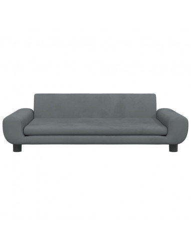 Divano per Bambini Grigio Scuro 100x54x33 cm in Velluto