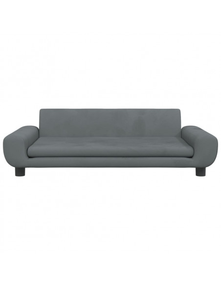 Divano per Bambini Grigio Scuro 100x54x33 cm in Velluto