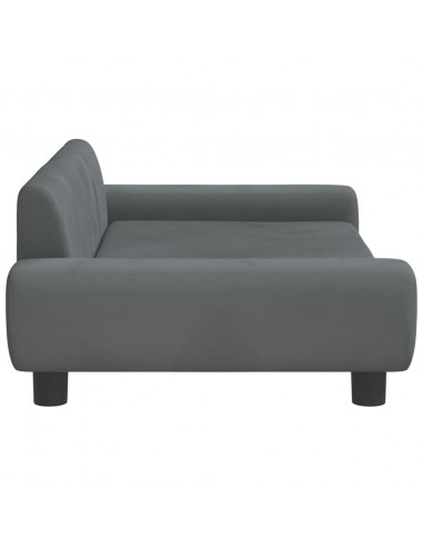 Divano per Bambini Grigio Scuro 100x54x33 cm in Velluto