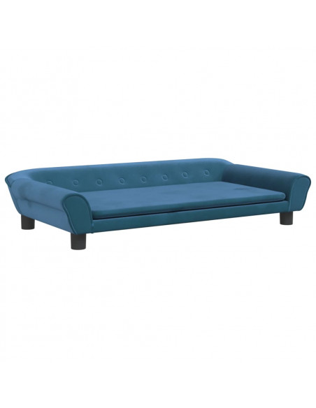 Divano per Bambini Blu 100x50x26 cm in Velluto