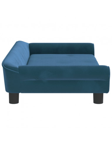 Divano per Bambini Blu 100x50x26 cm in Velluto