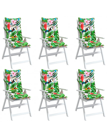 Cuscini per Sedia Schienale Alto 6pz Multicolore Tessuto Oxford