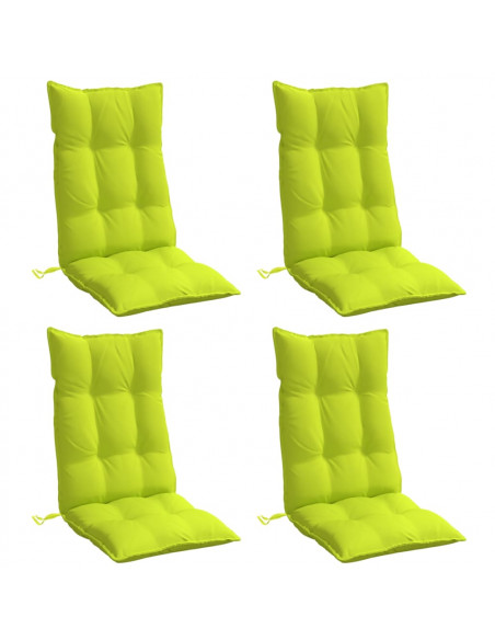 Cuscini Sedia Schienale Alto 4 pz Verde Chiaro Tessuto Oxford