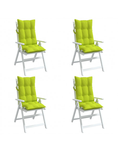 Cuscini Sedia Schienale Alto 4 pz Verde Chiaro Tessuto Oxford