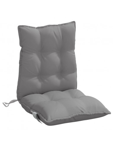 Cuscini per Sedia Schienale Basso 2 pz Grigi in Tessuto Oxford