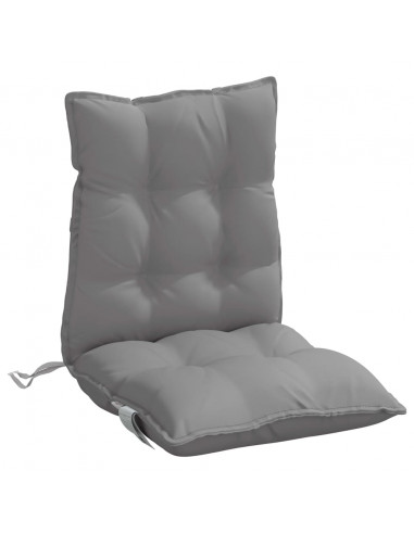 Cuscini per Sedia Schienale Basso 6 pz Grigi in Tessuto Oxford