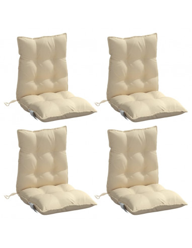 Cuscini per Sedia Schienale Basso 4 pz Beige in Tessuto Oxford
