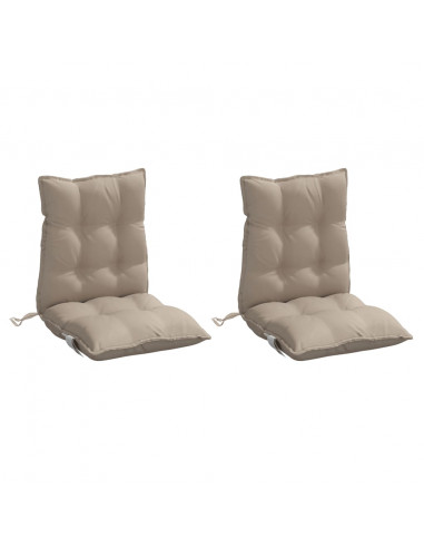 Cuscini per Sedia Schienale Basso 2pz Tortora in Tessuto Oxford