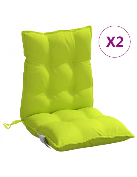 Cuscini Sedia Schienale Basso 2 pz Verde Chiaro Tessuto Oxford