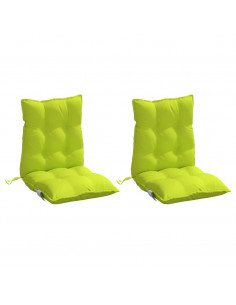 Cuscini Sedia Schienale Basso 2 pz Verde Chiaro Tessuto Oxford 2
