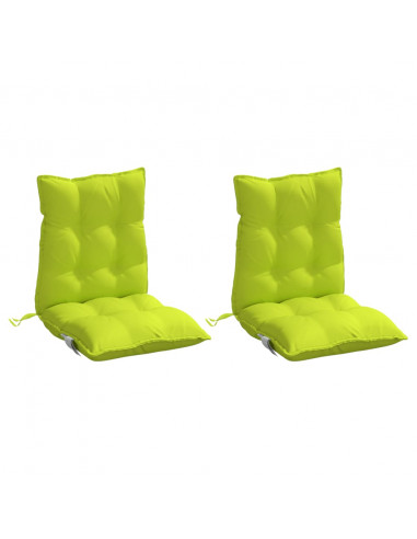 Cuscini Sedia Schienale Basso 2 pz Verde Chiaro Tessuto Oxford