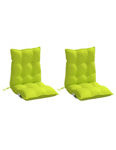 Cuscini Sedia Schienale Basso 2 pz Verde Chiaro Tessuto Oxford