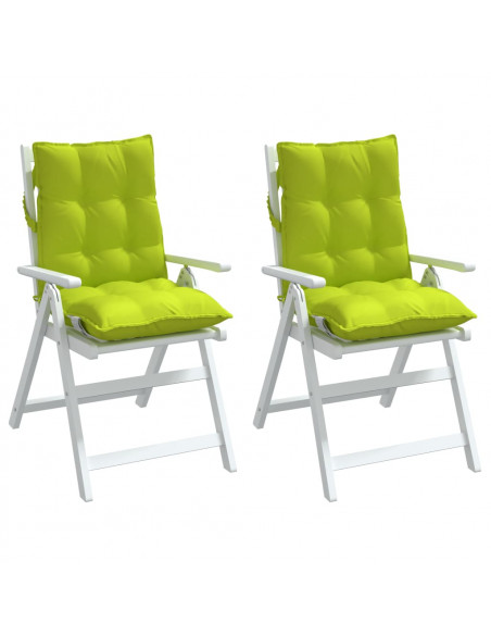 Cuscini Sedia Schienale Basso 2 pz Verde Chiaro Tessuto Oxford