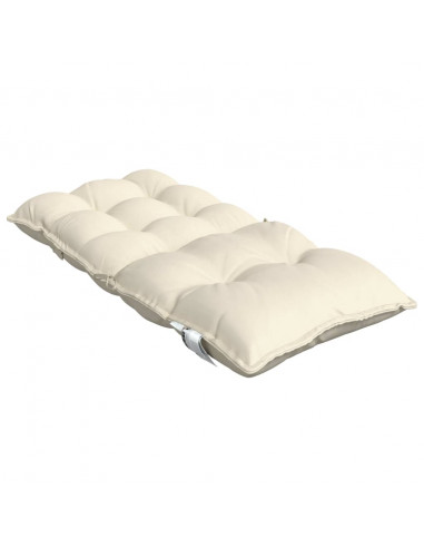 Cuscini per Sedia Schienale Basso 2 pz Crema in Tessuto Oxford