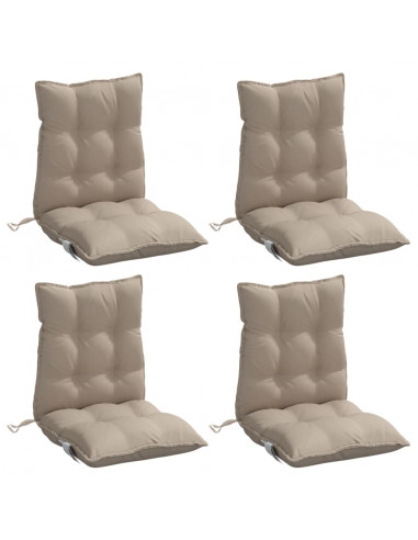 Cuscini per Sedia Schienale Basso 4pz Tortora in Tessuto Oxford