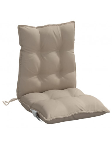 Cuscini per Sedia Schienale Basso 4pz Tortora in Tessuto Oxford