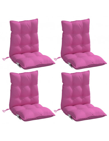 Cuscini per Sedia Schienale Basso 4 pz Rosa in Tessuto Oxford