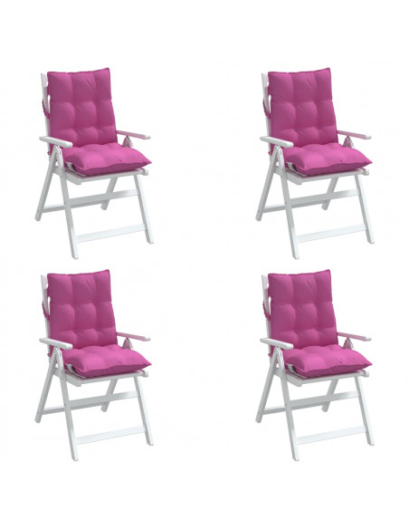Cuscini per Sedia Schienale Basso 4 pz Rosa in Tessuto Oxford
