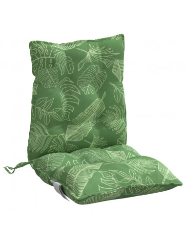 Cuscini Sedia Schienale Basso 6 pz Motivo Foglie Tessuto Oxford