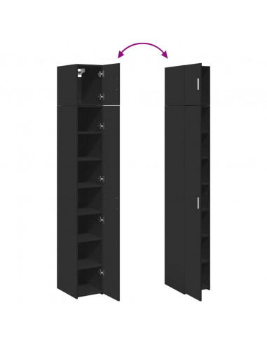 Mobile Sottile Nero 30x42,5x225 cm in Truciolato