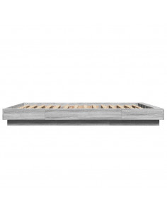 Giroletto Luci LED Grigio Sonoma 140x190 cm Legno Multistrato 2