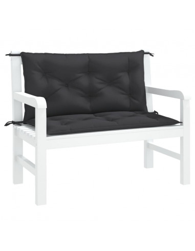 Cuscini Panca da Giardino 2pz Neri 100x50x7cm Tessuto Oxford