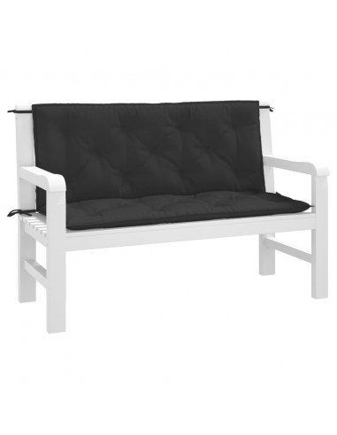 Cuscini per Panca 2 pz Neri 120x50x7 cm in Tessuto Oxford