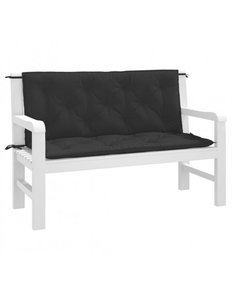 Cuscini per Panca 2 pz Neri 120x50x7 cm in Tessuto Oxford