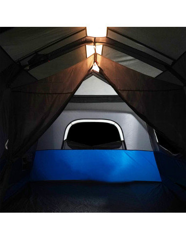 Tenda Famiglia con LED 9 Persone Verde Chiaro Rilascio Rapido