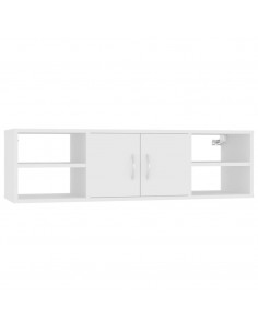 Scaffale a Parete Bianco 102x30x29 cm in Legno Multistrato 2
