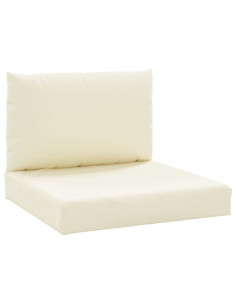 Cuscini per Pallet 2 pz Bianco Crema in Tessuto Oxford 2