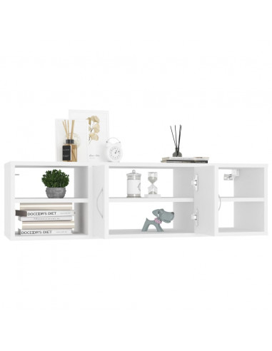 Scaffale a Parete Bianco 102x30x29 cm in Legno Multistrato