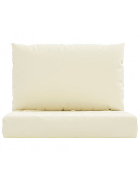 Cuscini per Pallet 2 pz Bianco Crema in Tessuto Oxford
