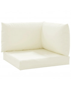 Cuscini per Pallet 3 pz Bianco Crema in Tessuto Oxford 2