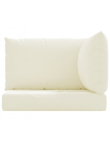 Cuscini per Pallet 3 pz Bianco Crema in Tessuto Oxford