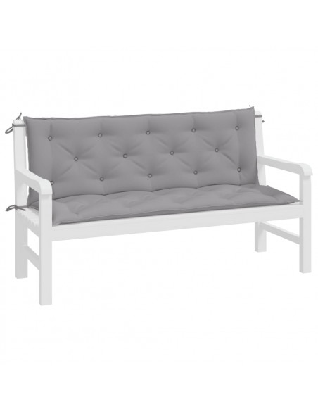 Cuscini per Panca 2 pz Grigi 150x50x7 cm in Tessuto Oxford