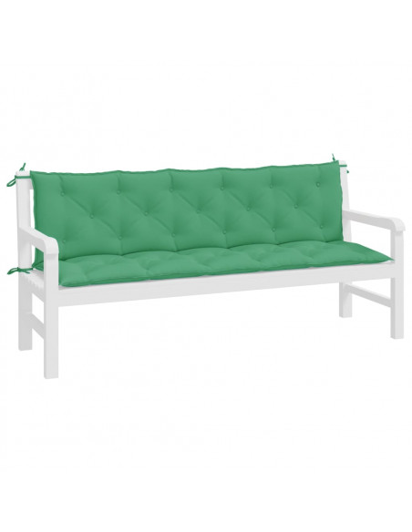 Cuscini Panca da Giardino 2pz Verdi 180x50x7cm Tessuto Oxford