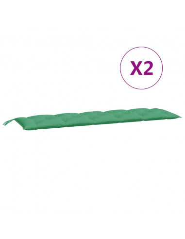 Cuscini Panca da Giardino 2pz Verdi 180x50x7cm Tessuto Oxford