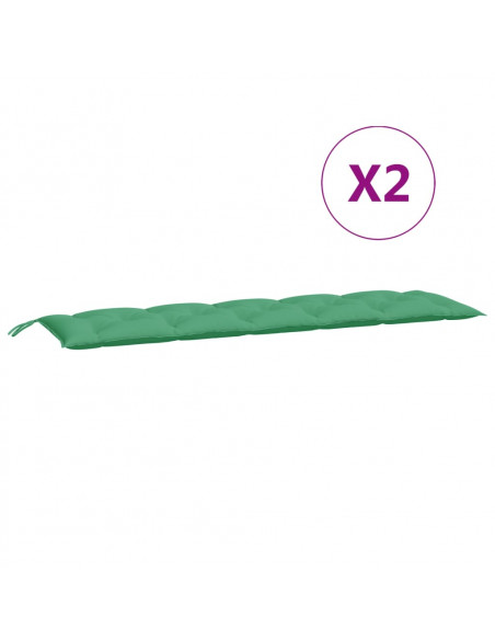 Cuscini Panca da Giardino 2pz Verdi 180x50x7cm Tessuto Oxford